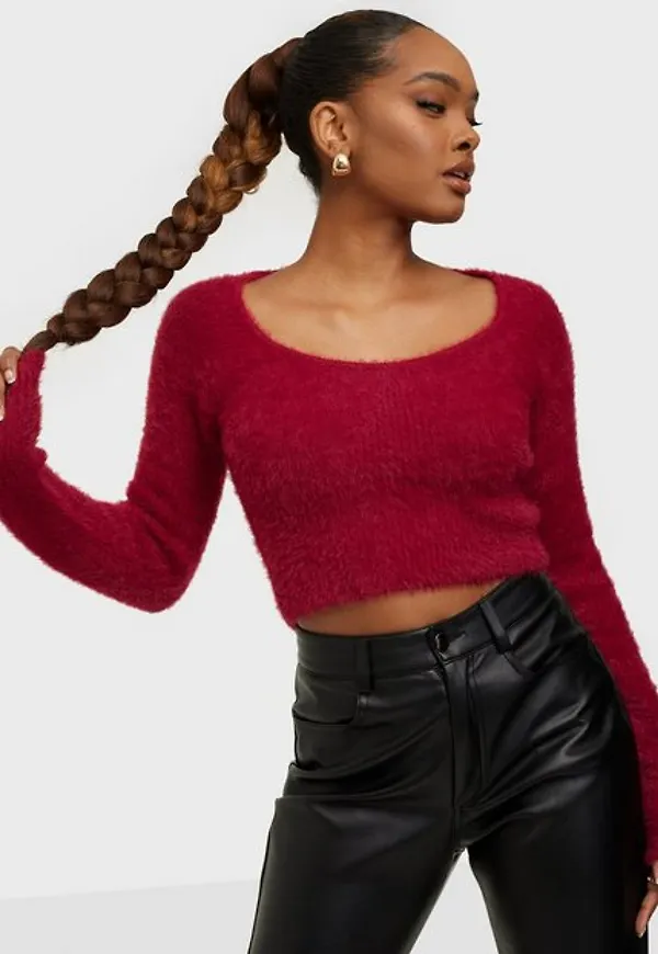 NLY Trend Slim Shape Fuzzy Knit Stickade tröjor