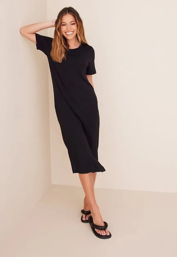 Pieces Pconika Ss Midi Dress Noos Midiklänningar Black