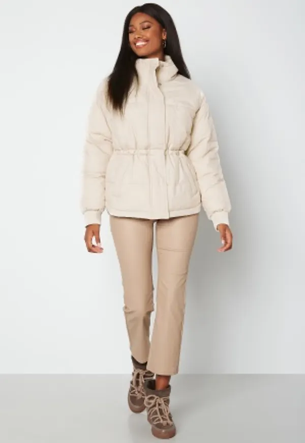 BUBBLEROOM Rahima Drawstring Waist Puffer Jacket Light beige 42