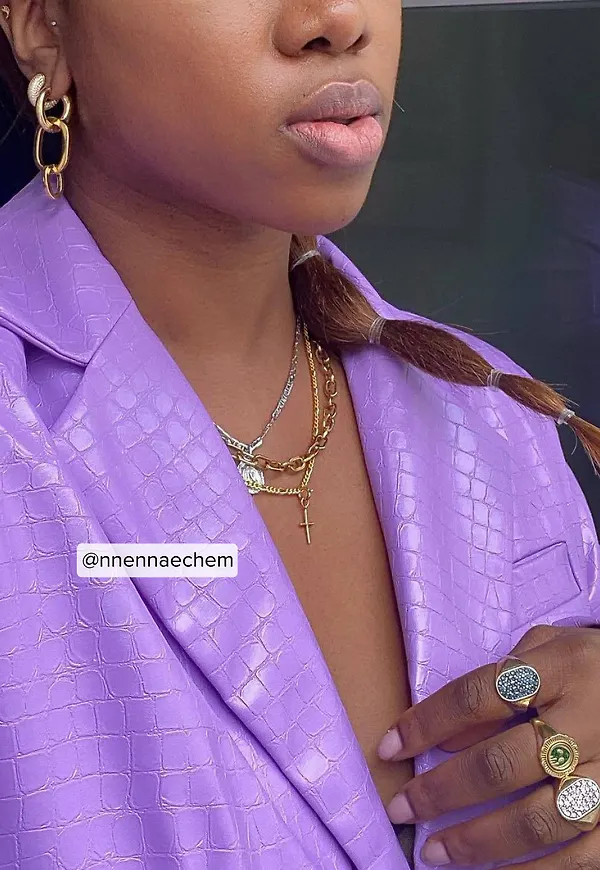 NA-KD Trend Oversize reptilkavaj - Purple