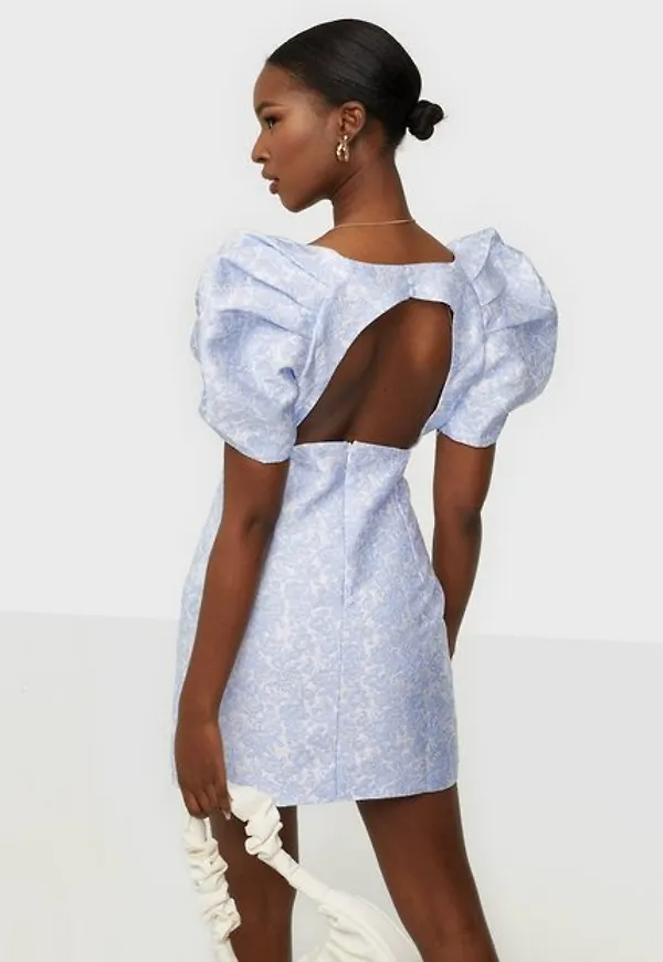 Bardot Floral Puff Sleeve Klänning