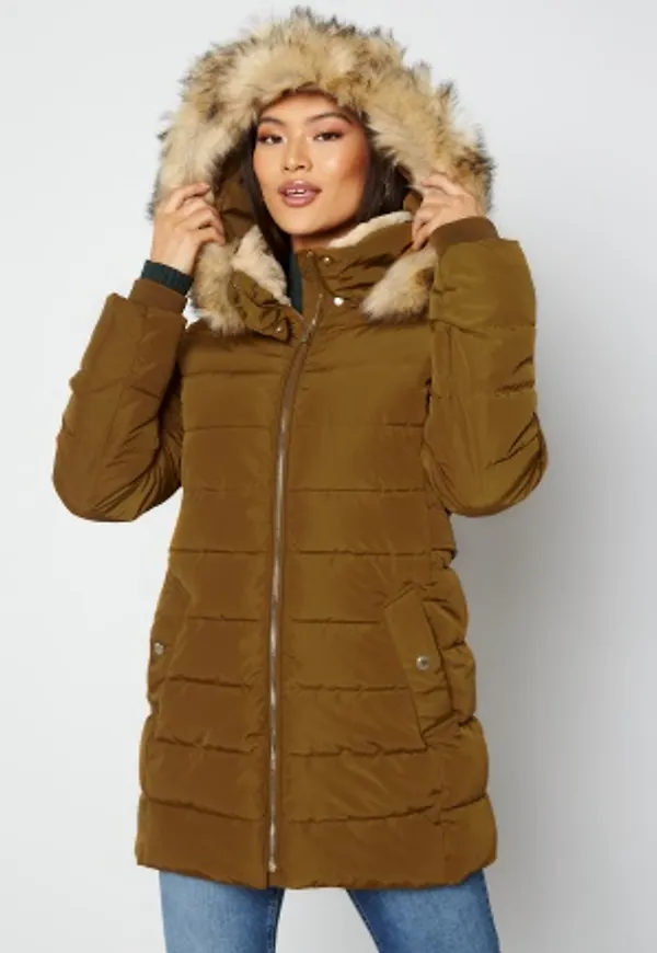 ONLY Camilla Hood Fur Coat Breen S