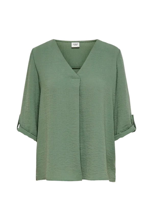 JDY - Blus jdyDivya 3/4 Top Wvn - Grön