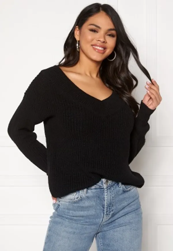 ONLY Melton Life L/S V-Neck Pullover Black S