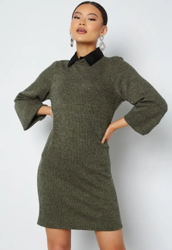 JDY Emma L/S High Neck Dress Kalamata Melange M