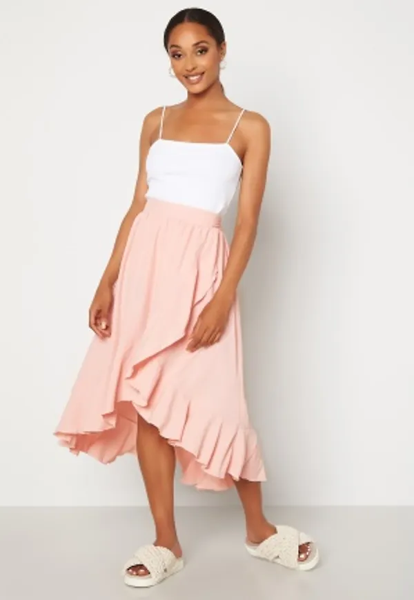 John Zack Wrap Frill Midi Skirt Nude XXL (UK18)