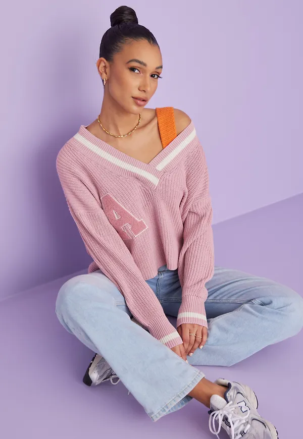 Only - Stickade tröjor - Bleached Mauve W. Cloud Dancer - Onlcoleen L/S V-Neck Pullover Knt - Tröjor - Knitted sweaters
