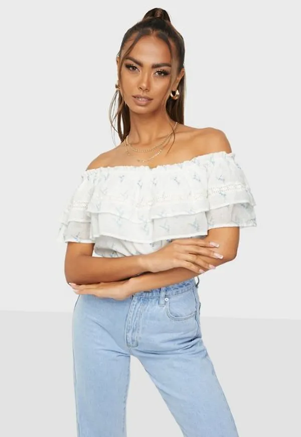Neo Noir Austin Vibrant Floral Top Off shoulder toppar