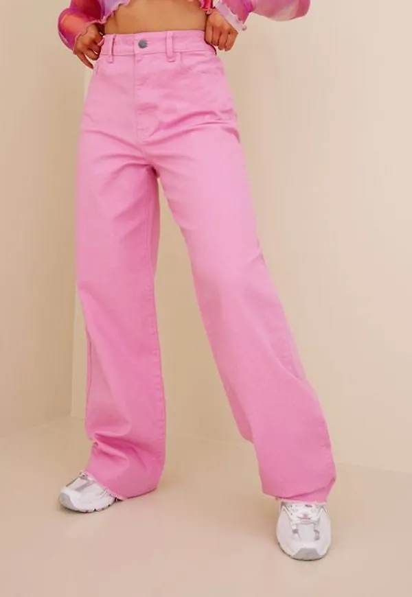 Object Collectors Item Objsavannah Twill Hw Wide Leg. Jean Wide leg jeans Begonia Pink
