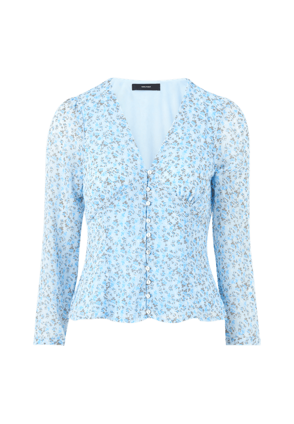Vero Moda - Blus vmLine 7/8 Shirt Wvn - Blå