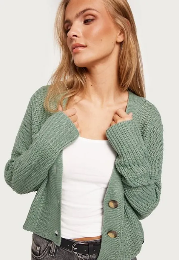 Only Onlcarol Nice L/S Cardigan Knt Noos Cardigans Chinois Green