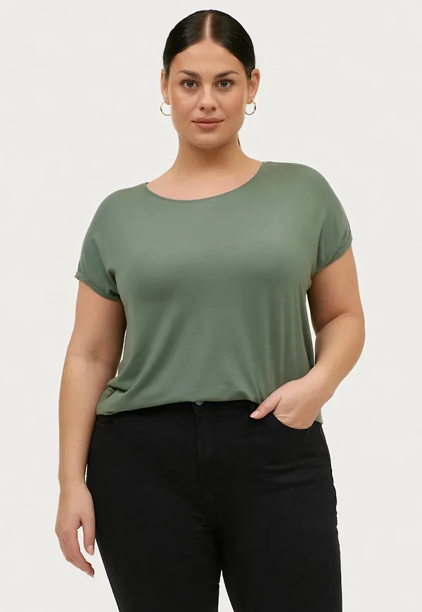 Vero Moda Curve - Topp vmAva Plain SS Top GA Curve Noos - Grön