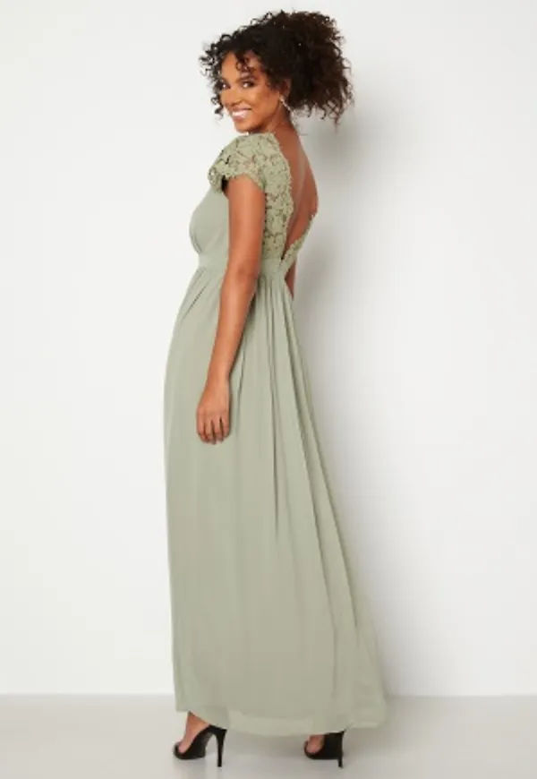 Bubbleroom Occasion Camellia Chiffon Gown Dusty green 36