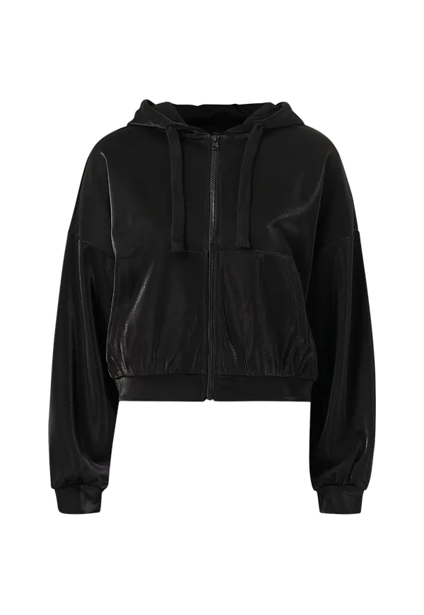 Only - Hoodie onlCarmel L/S Zip Hood Swt - Svart