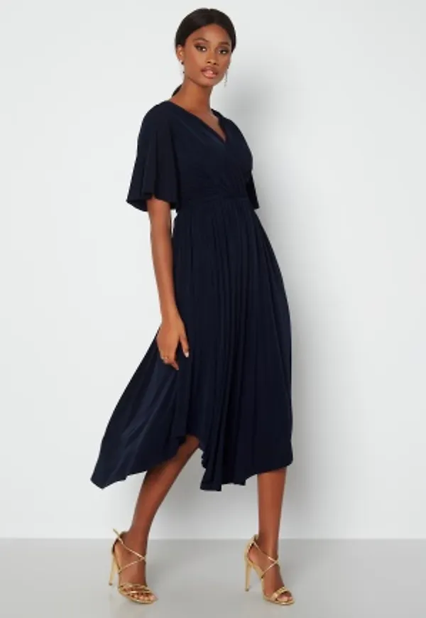 Bubbleroom Occasion Valeria Butterfly Sleeve Dress Dark blue M