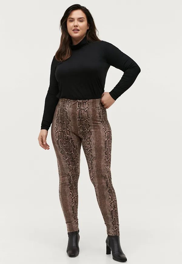 Zizzi - Leggings mDaisy Long Legging - Brun