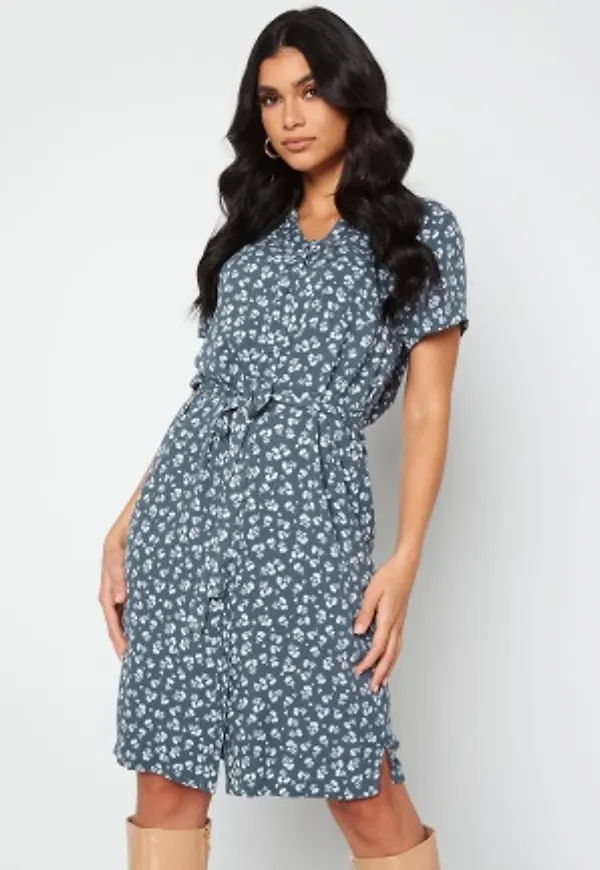 Object Collectors Item Birdy S/S Dress Blue Mirage AOP Flow 36