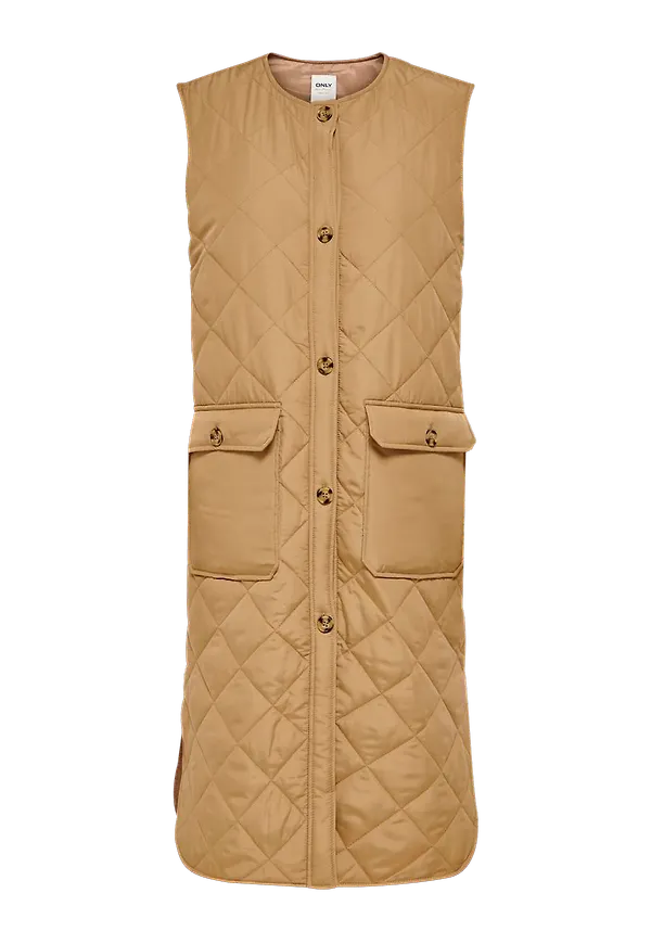 Only - Väst onlNayra S/L Long Quilt Vest - Brun