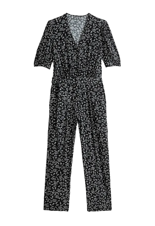 La Redoute - Blommig byxdress - Svart