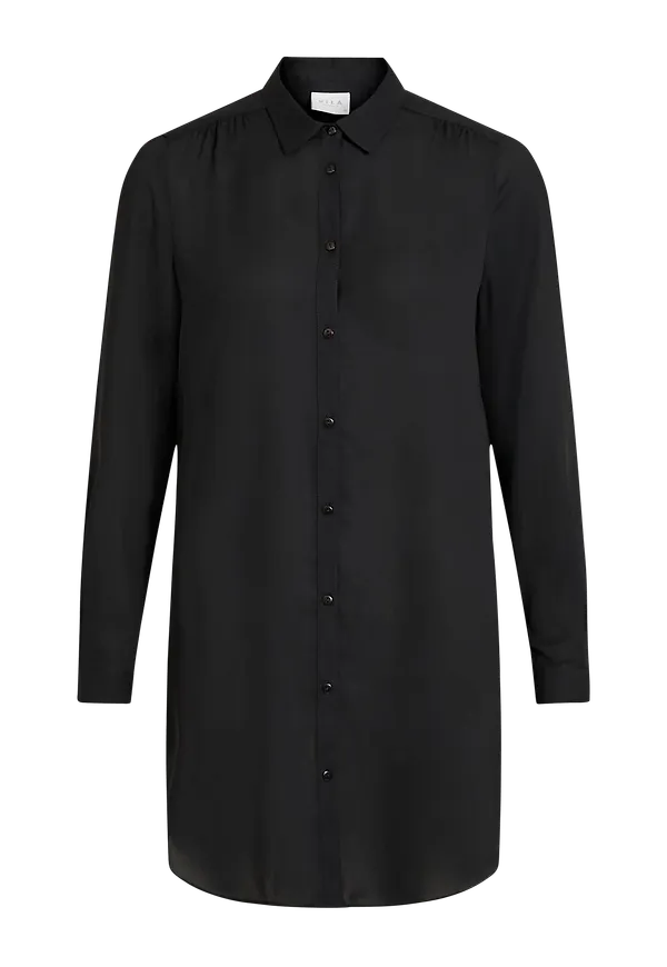 Vila - Långskjorta viLucy Button L/S Tunic - Svart