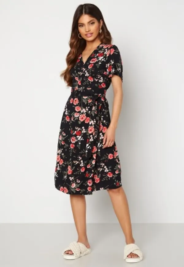 Happy Holly Brielle wrap dress Black / Patterned 32/34