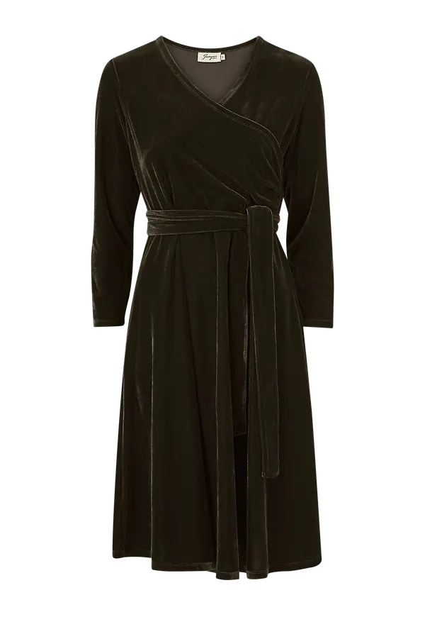 Jumperfabriken - Sammetsklänning Cia Velvet Dress - Brun
