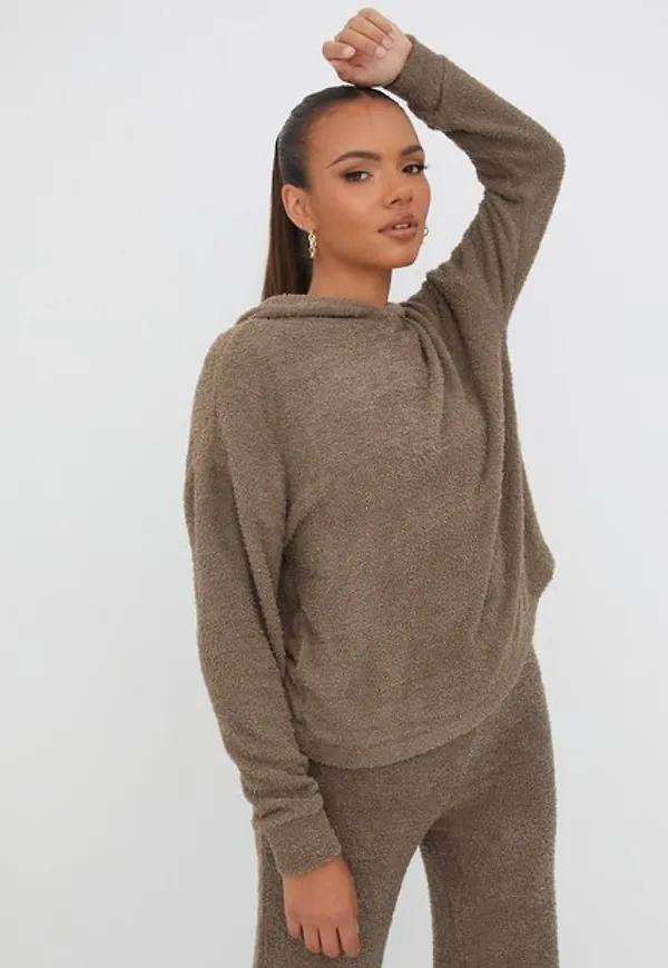 Only Onlfluffy L/S Hood Top Jrs Hoodies Walnut