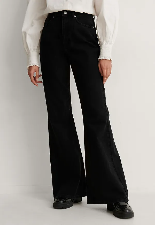 NA-KD Trend Ekologiska Bootcut Jeans - Black