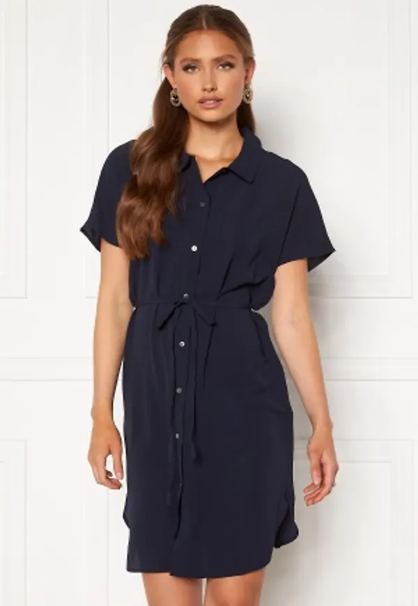 ONLY Nova Lux S/S Shirt Dress Solid Night Sky 38