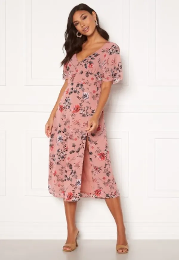 BUBBLEROOM Ally flounce dress Dusty rust / Floral 34