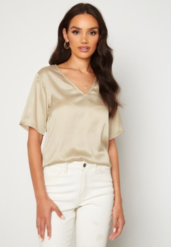 Alexandra Nilsson X Bubbleroom Satin T-shirt Champagne S