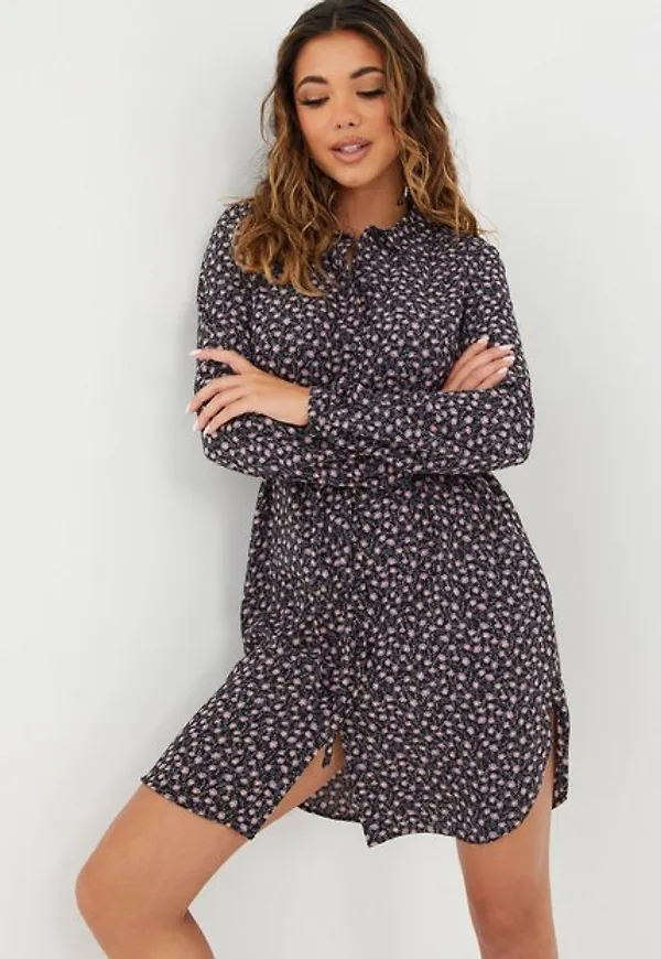 Only Onlnova Lux L/S Shirt Dress Aop Wv Långärmade klänningar