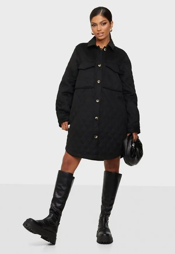 Object Collectors Item Objvera Owen Long Quilt Jacket Noos skjortjackor Black