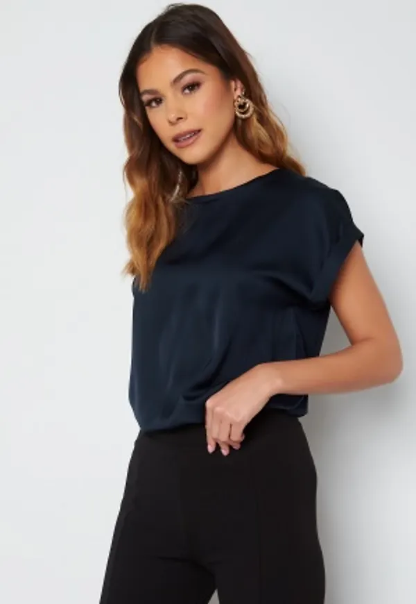 VILA Ellette S/S Satin Top Navy Blazer 36