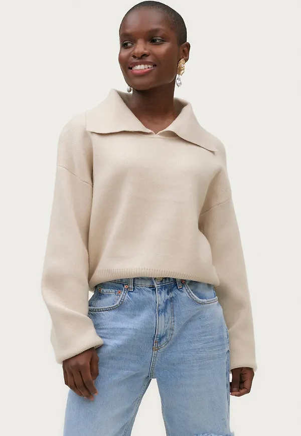 Gina Tricot - Tröja Hedda Knitted Sweater - Beige