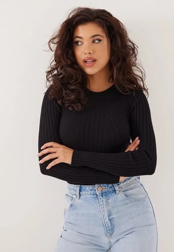 Vero Moda Vmkiki Ls O-Neck Rib Blouse Ga Noos Stickade tröjor