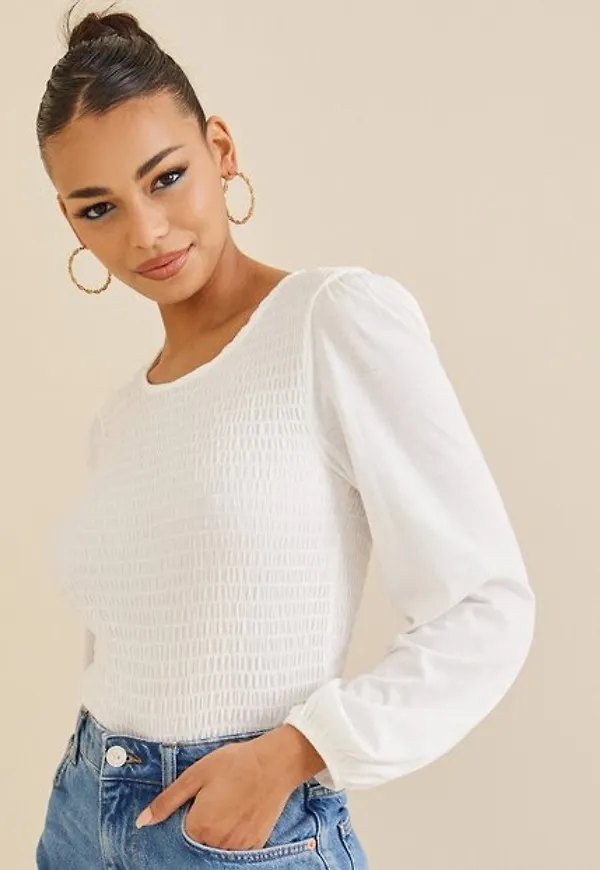 Jacqueline de Yong Jdysindi L/S Smock Top Jrs Vardagsblusar Cloud Dancer