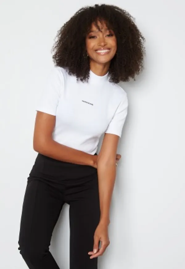 Calvin Klein Jeans Micro Branding Rib Baby Tee YAF Bright White S