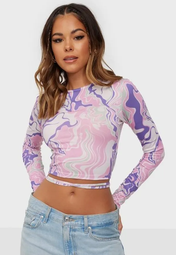 NLY Trend Tie LS Top Crop tops