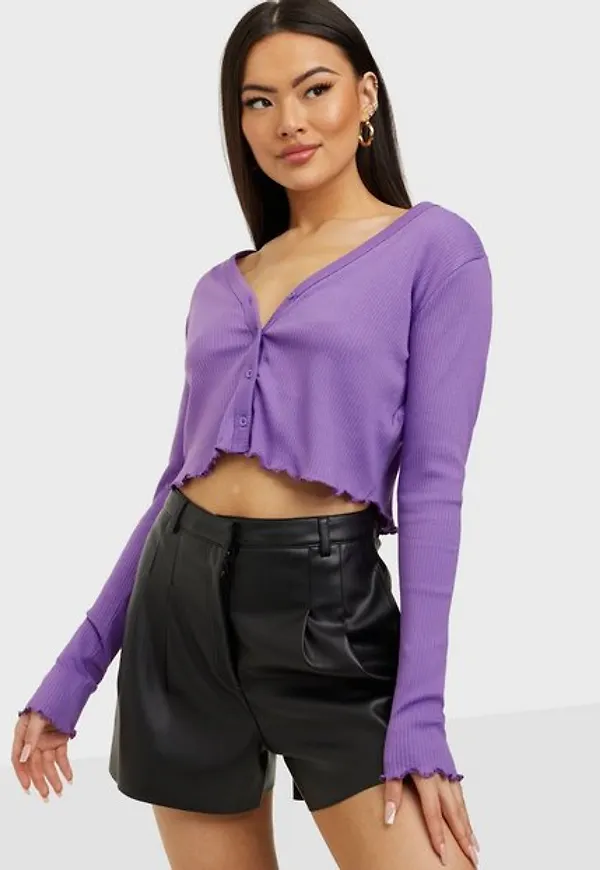 Noisy May Nmdrakey L/S Cropped Cardigan Noos Cardigans Amethyst Orchid