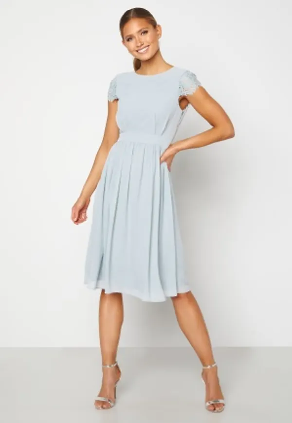 Moments New York Camellia Chiffon Dress Grey-blue 42