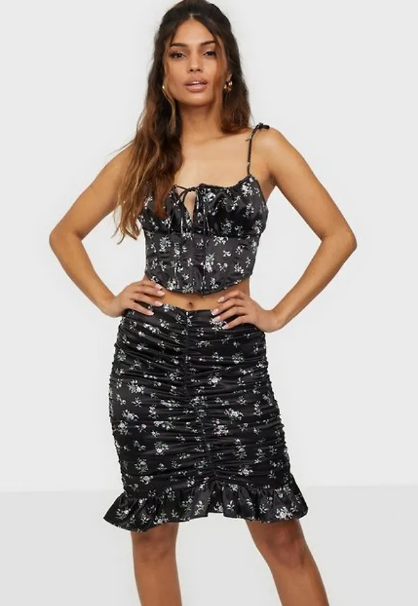 Rare London Ruch Floral Mini Skirt Midikjolar