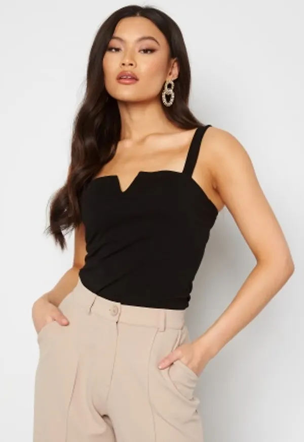 Chiara Forthi Bettina deep v-neck top Black L