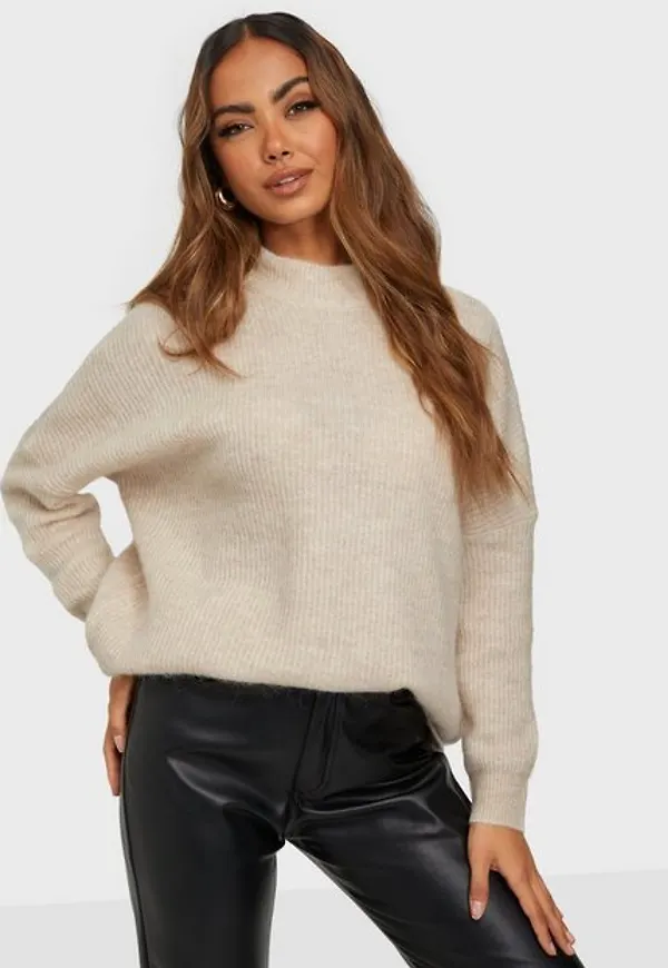 Selected Femme Slflulu Enica Ls Knit O-Neck B Noos Stickade tröjor