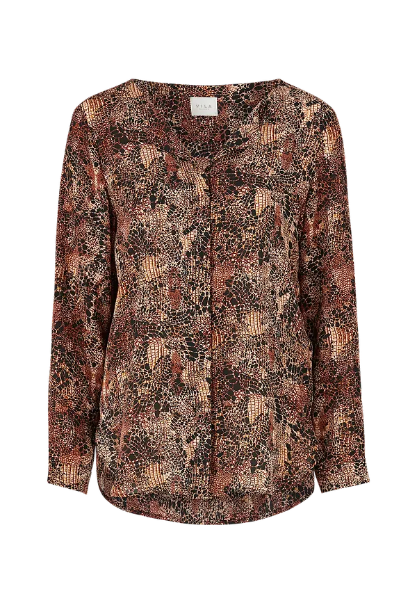 Vila - Blus viLucy L/S Shirt - Röd