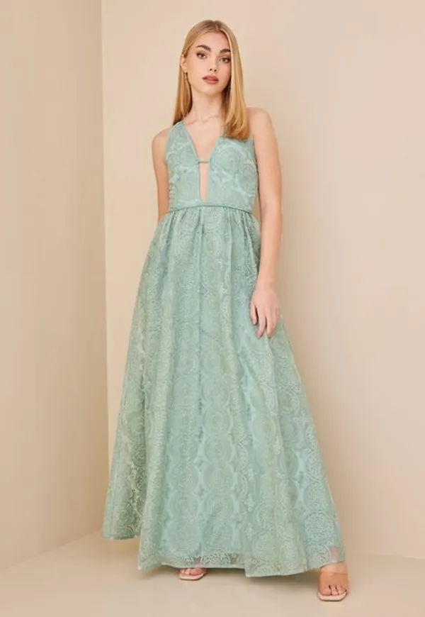 True Decadence Sheer Flower Dress Maxiklänningar