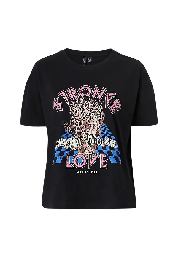 Vero Moda - Topp vmForever Loose Print T-shirt Exp - Svart