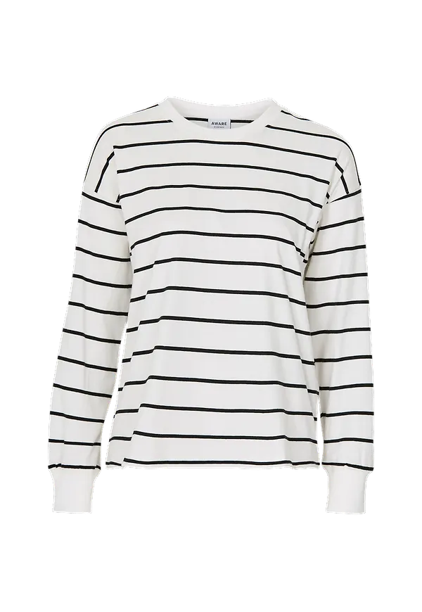 Vero Moda - Topp vmOnella Stripe LS Stripe ToP - Vit