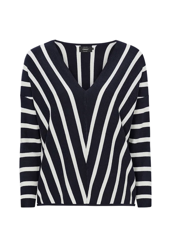 Only - Tröja onlAya 7/8 V-neck Pullover - Blå