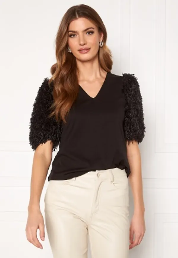 VERO MODA Rory 2/4 V-Neck Top Black S